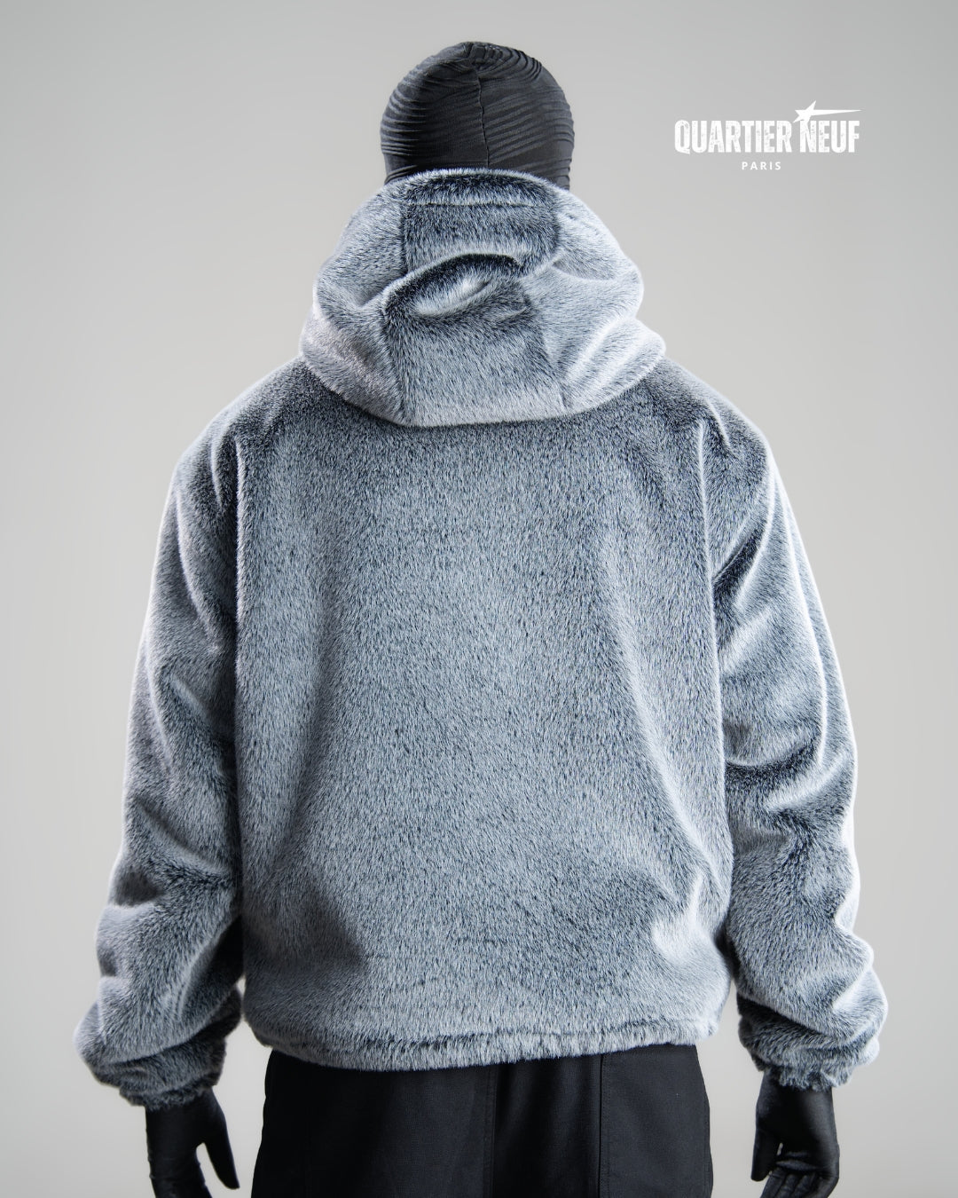 FROST – Grey Faux Fur Hooded Jacket