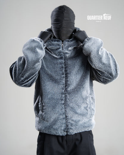 FROST – Grey Faux Fur Hooded Jacket